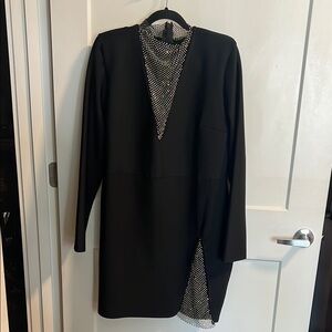 Black Bandage Mini Dress with Mesh Detail